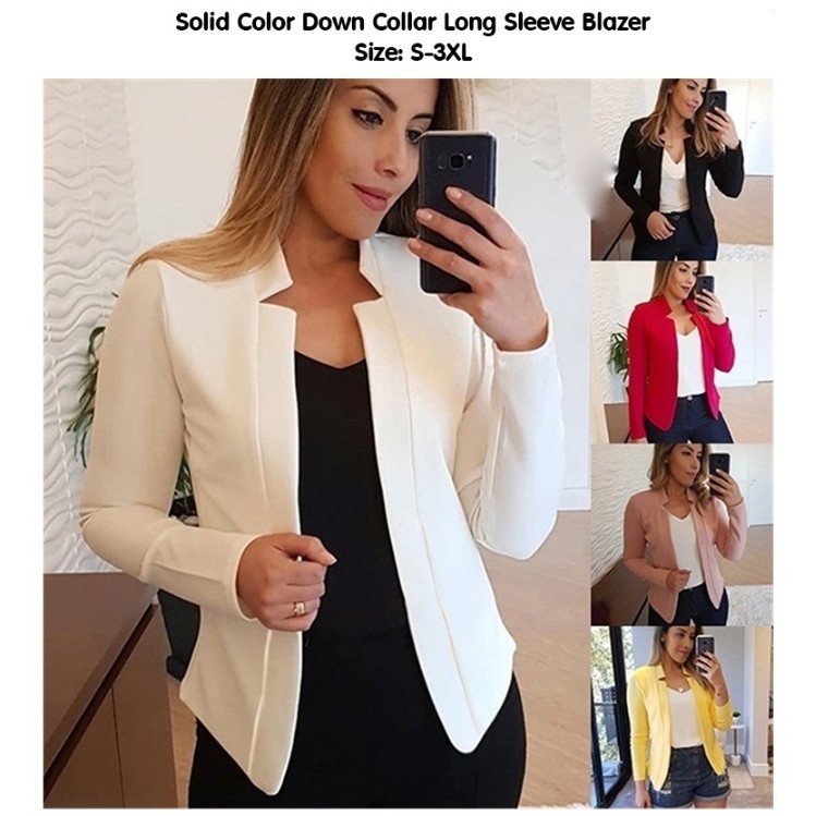 Office Blazer Suit Solid color cardigan All-match Polyester Business Women Jacket