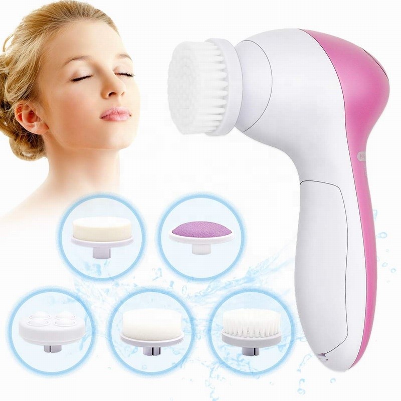 Electric Facial Cleaner 5 IN 1 Face Cleansing Brush Wash Machine Spa Skin Care Massager Blackhead