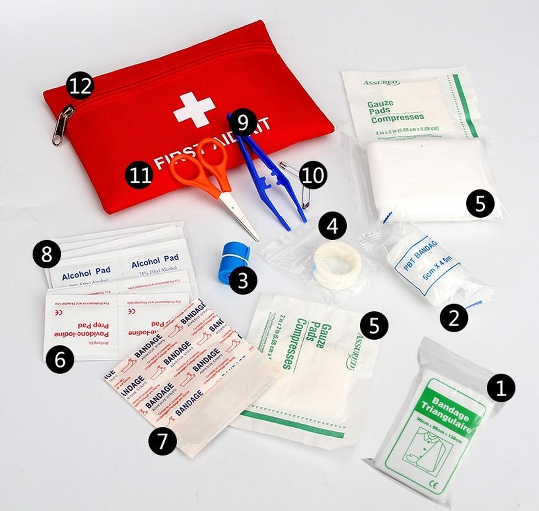 12pcs Portable Waterproof First Aid Kit for Emergency Survival Medical Treatment In Travel