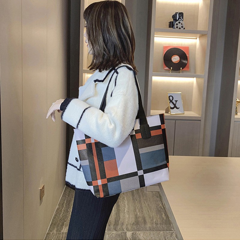 Casual Large Capacity Handbag Totes For Women Big Size Pu Leather Shoulder Bag 40x28x12cm