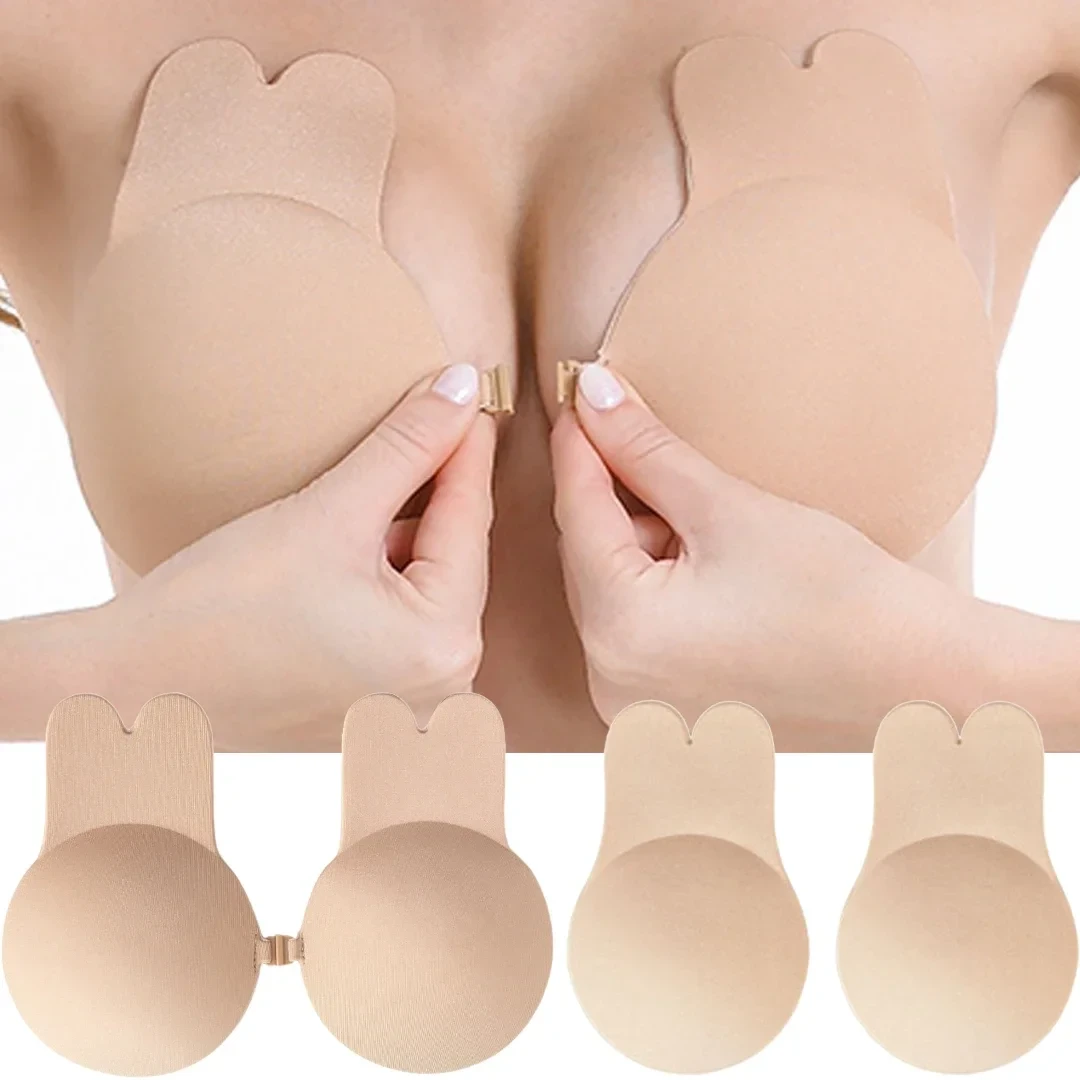 Silicone Adhesive Push Up Bra, Strapless, Invisible, Reusable, Sticky, Bra Pads