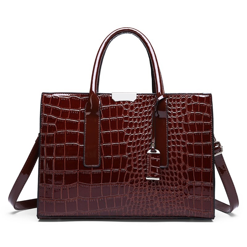 Crocodile Print Handbags for Women Tote Bag Adjustable Strap Top Handle Large Capacity Shoulder Bags Work Travel