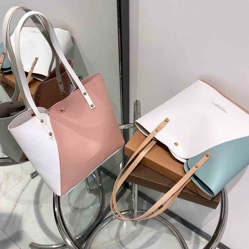 Women's Patchwork color Shoulder handbags high quality Pu leather