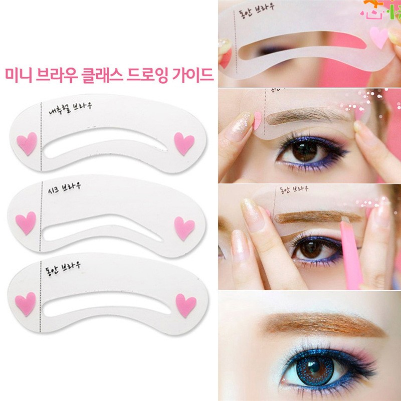 3pcs/set Reusable Eyebrow Stencil Set Eye Brow Trimming Draw Eyebrow Shape Card