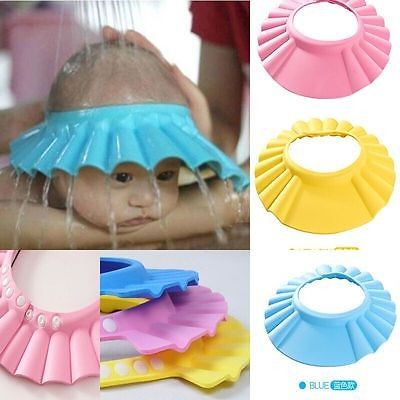 Baby Children Kids Safe Shampoo Bath Bathing Shower Cap Hat Wash Hair Shield adjustable elastic Shampoo Cap