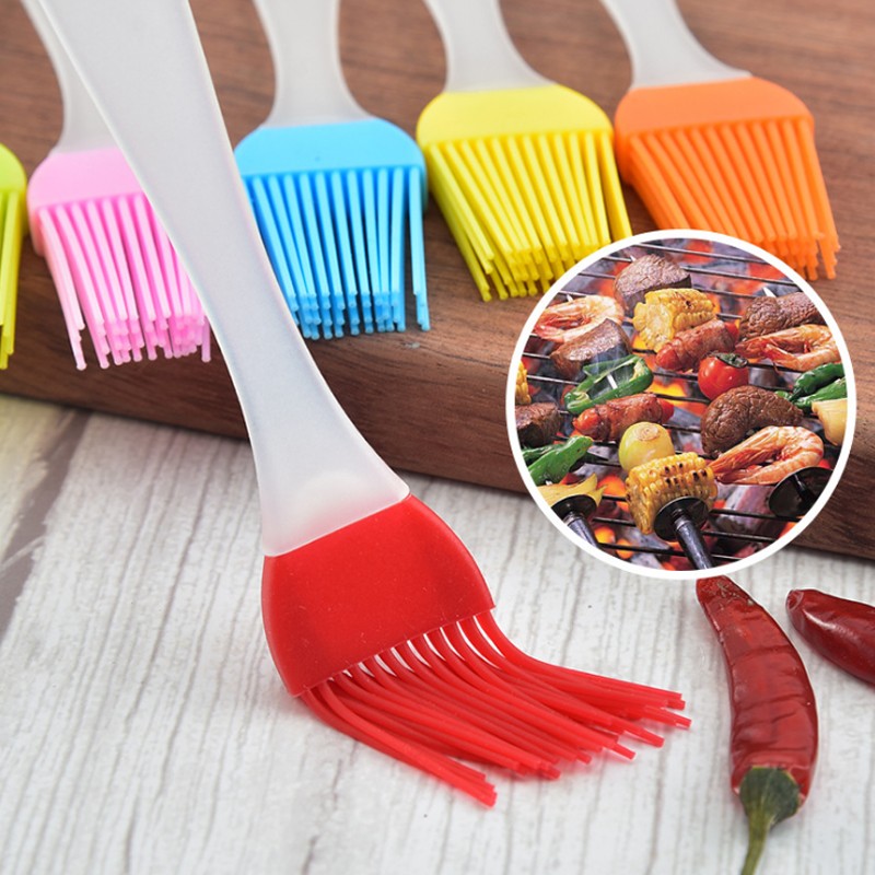 1PC Silicone Brush Pastry Barbecue Oil Brush Baking Bakeware Bread DIY BBQ Brush for Kitchen Cooking Random Color