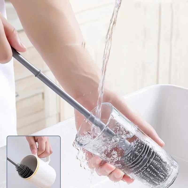 Bottle Brush Insulation Cup Washing Long Handled Silicone Cleaning Brush Household Multifunctional Cleaning Tools