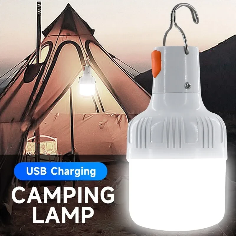 Outdoor USB Rechargeable LED Lamp Bulbs High Brightness Emergency Light Hook Up Portable Lantern Night Lights