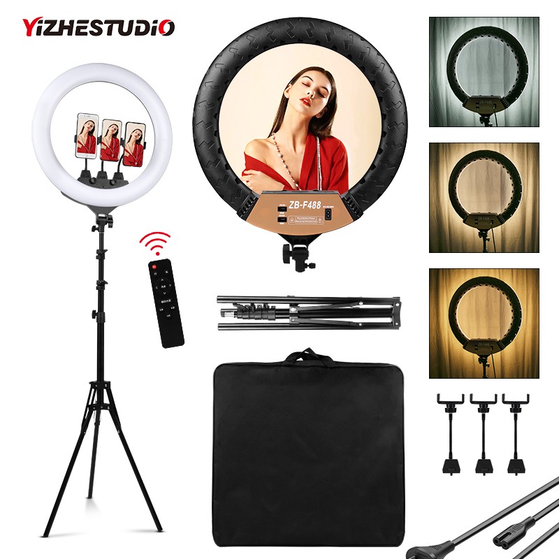 22inch 55cm Ring Light Photography Selfie Ring Lighting with Tripod Stand Makeup Video Studio