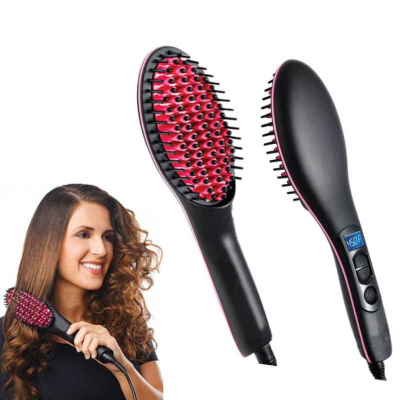 NOVA Electric Hair Straightener Ceramic Ion Brush Hair