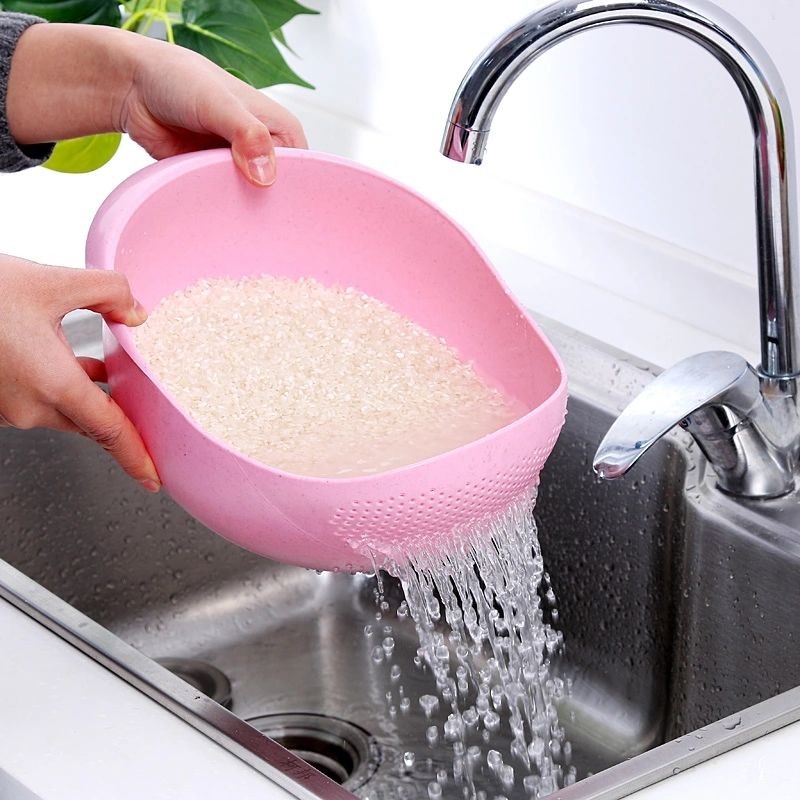 Multi-function Rice Washing Screen with Handle Drain Basket Household Vegetable Washing Basket