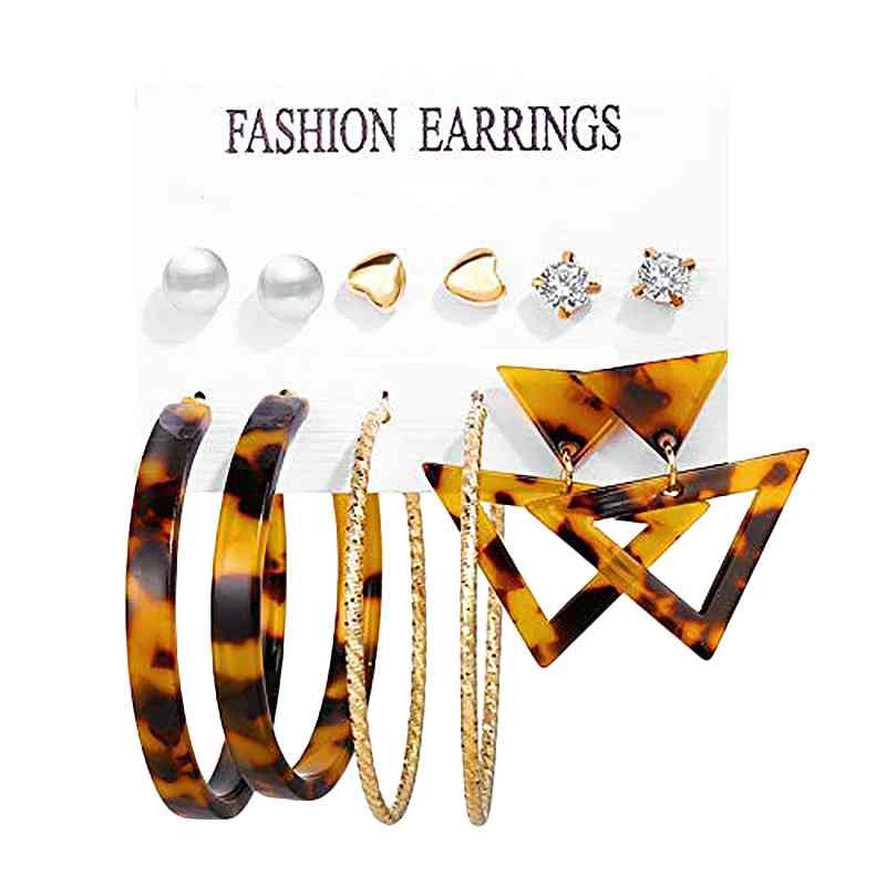 Alloy Earrings, Fashion Bohemian Pearl Acrylic Acetate Board Shell Earrings