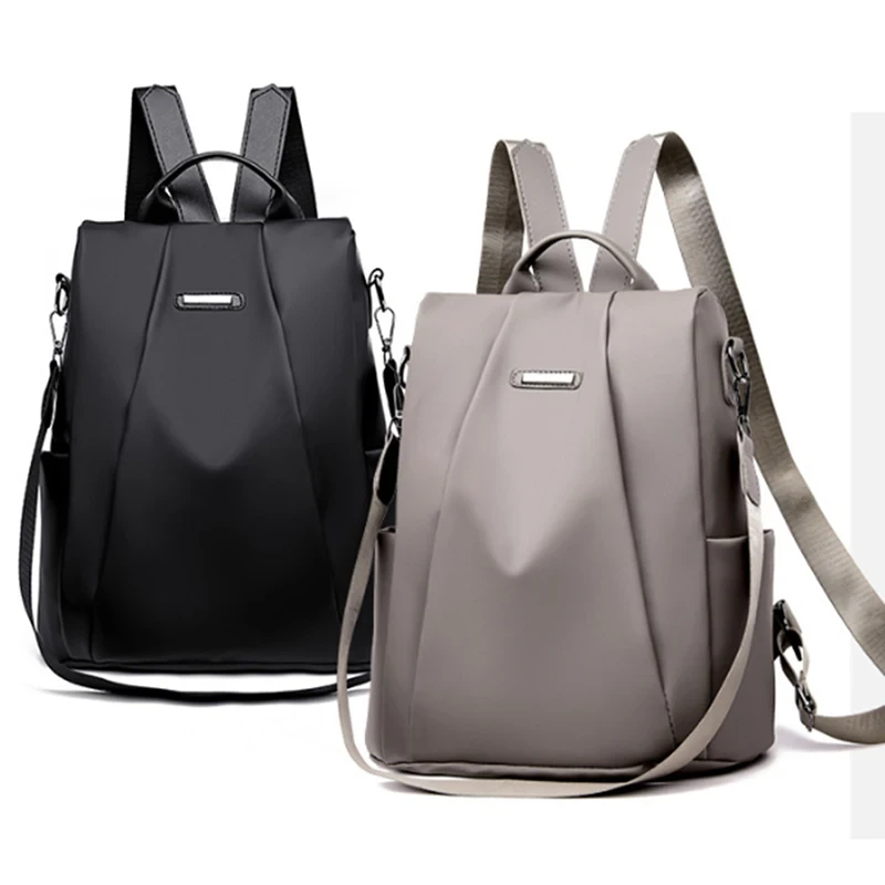 Backpack Casual Nylon Solid Color School Bag Fashion Detachable Strap Shoulder Bag