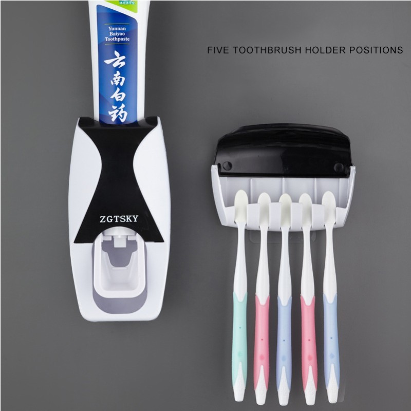 Automatic Toothbrush Holder Toothpaste Dispenser wall Mounted