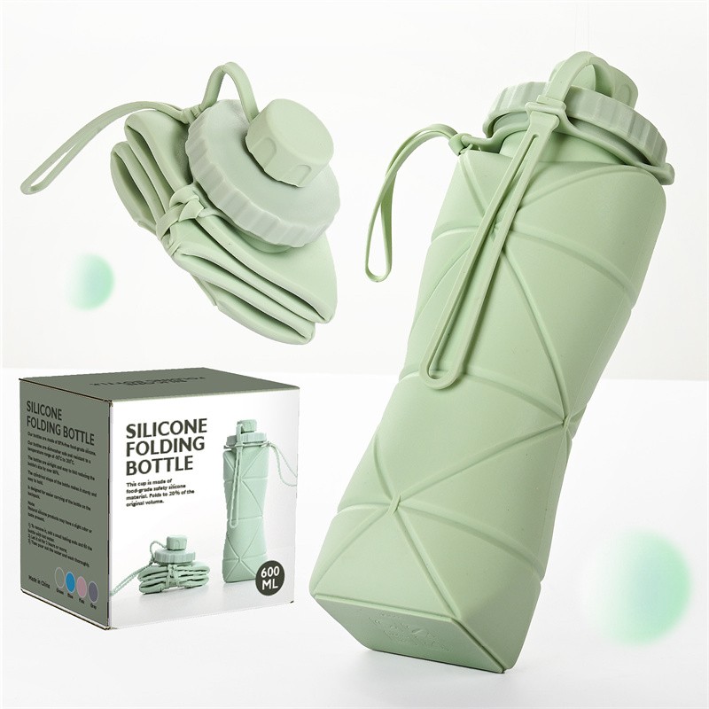 Silicone Foldable Water Bottle, Portable Cup for Outdoor Travel Sports, High Temperature Resistant