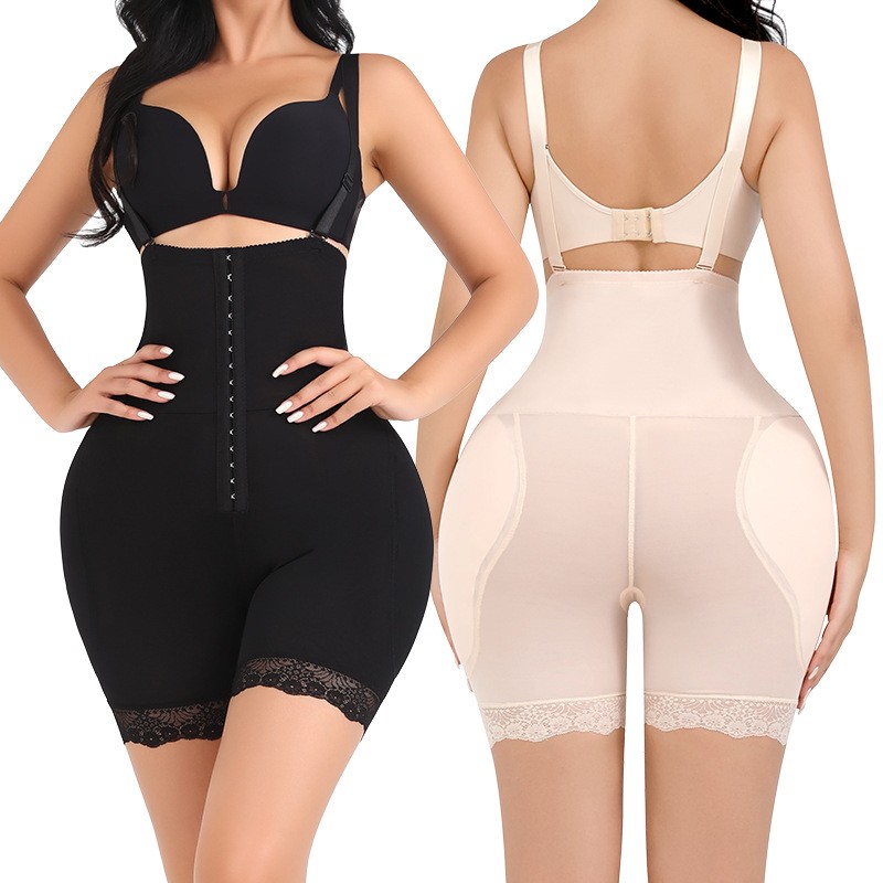 High Waist Bodysuit Belt Tummy Control Slim Panties Butt Lifted Fully Body Shaper