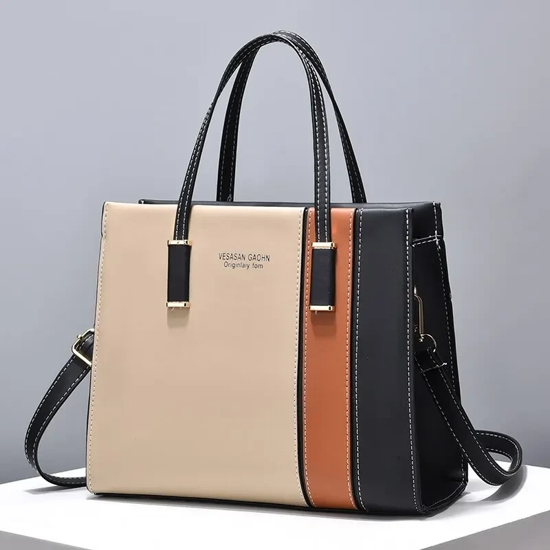 Patchwork Handbags For Women Adjustable Strap Top Handle Bag Large Capacity Totes Shoulder Bags Crossbody Bags