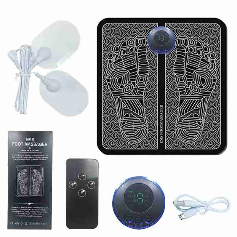 EMS Foot Massager 8 Modes & 19 Adjustable Foldable Smart Massager Patch and Remote Control