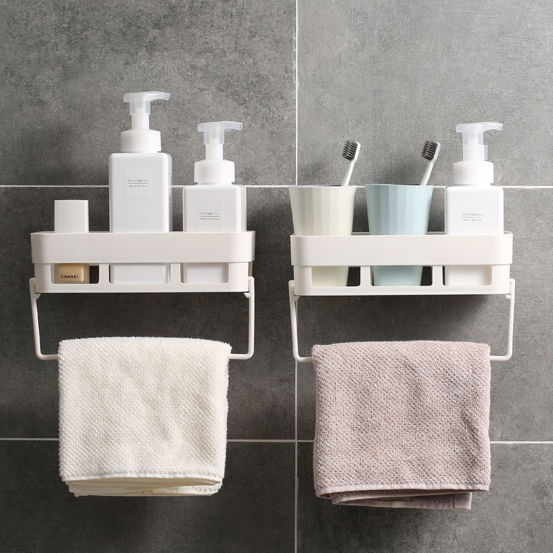 1PCS Storage Rack, Bathroom Traceless Storage Rack, Bathroom Storage Basket, Kitchen Bathroom