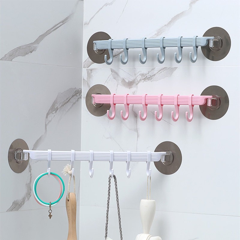 Plastic Bathroom Nail-free Seamless Hanger Coat Hook Organizer for Home Kitchen Bathroom