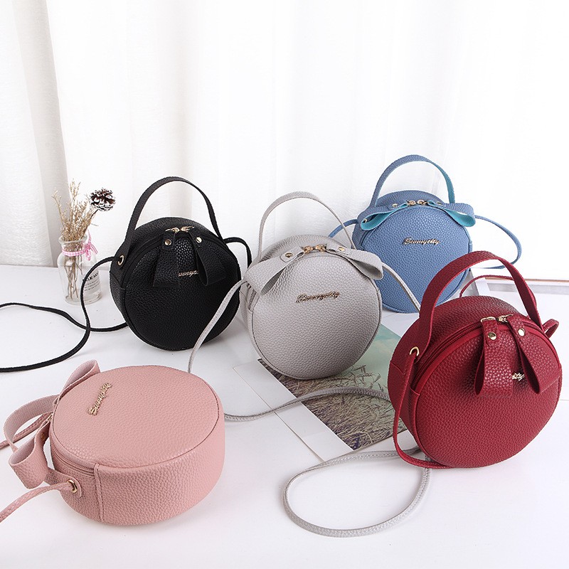 Small Round Circle Handbags Women Shoulder Messenger Bag Fashion Cute Handbags