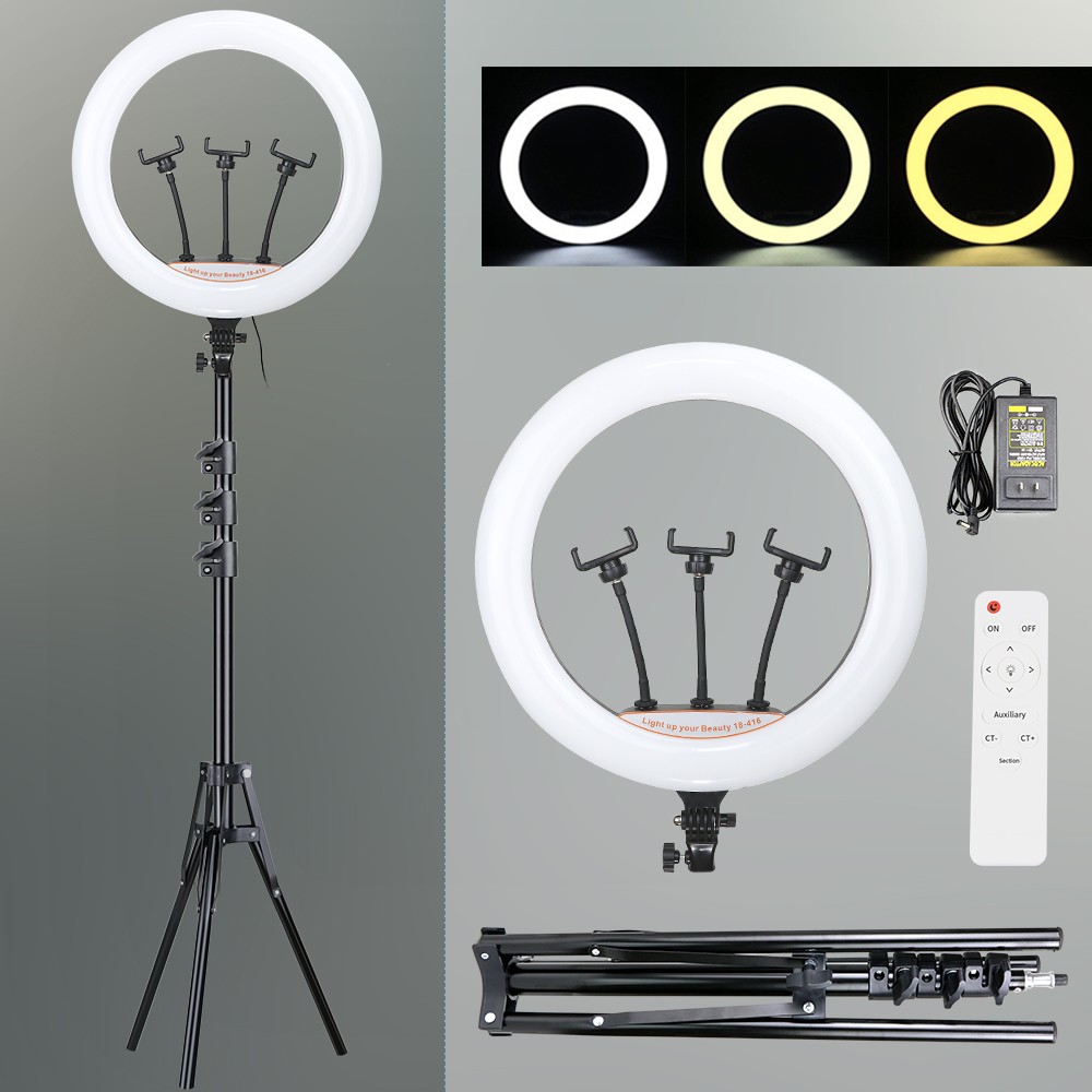 18inch 45cm Ring Light Photography Selfie Ring Lighting with Tripod Stand Makeup Video Studio