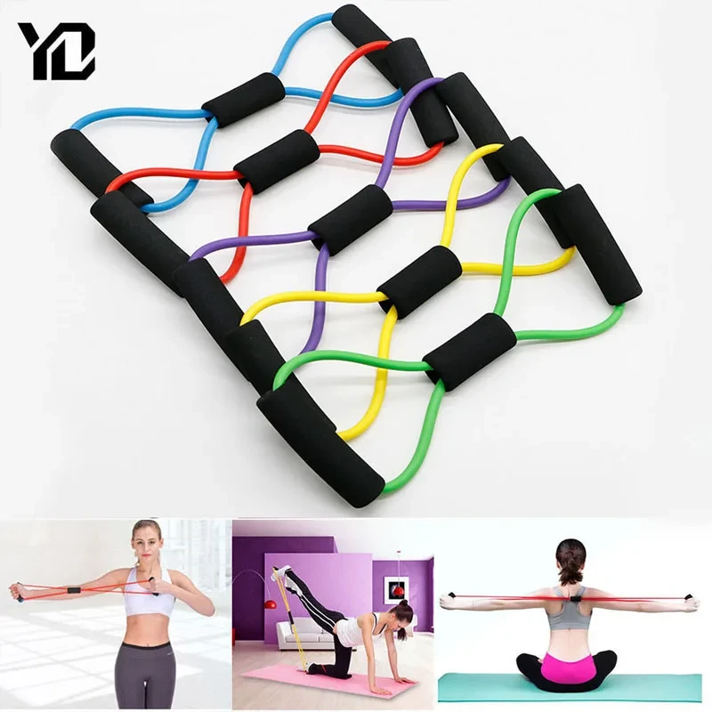 Resistance Bands Elastic Tube Rubber Belt Gym Yoga Gum Fitness Equipment Workout Muscle Pull Rope Exercise