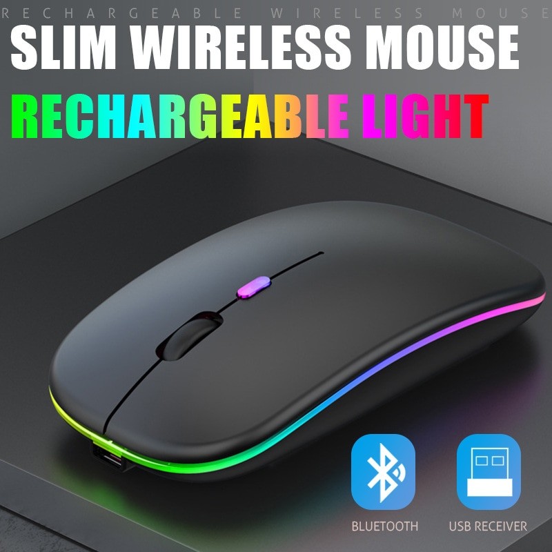 Bluetooth Wireless Mouse Tablet Phone Computer Charging Luminous 2.4G USB Wireless Mouse Portable Mouse