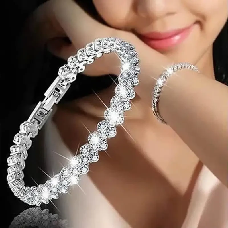 Fashion Bracelet for Women Crystal Gold Color Silver Color Bracelets Gift