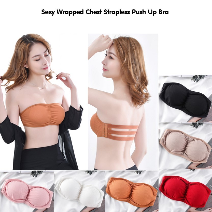 Women's invisible strapless bra, wrapped tube top, sexy underwear, lingerie, short tank tops