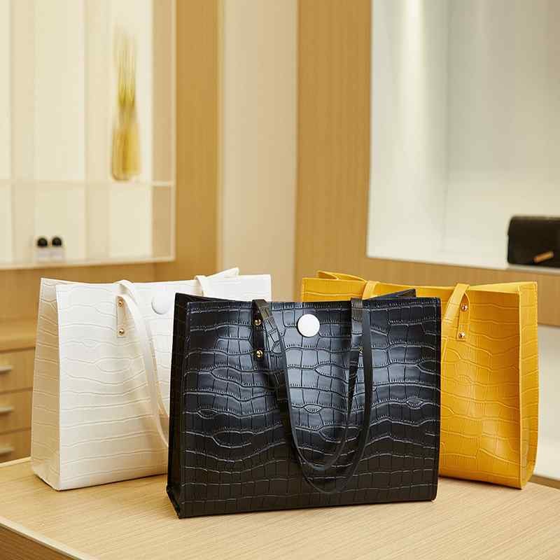 Casual trend shoulder bag women's Tote bag fashion crocodile pattern shopping bag