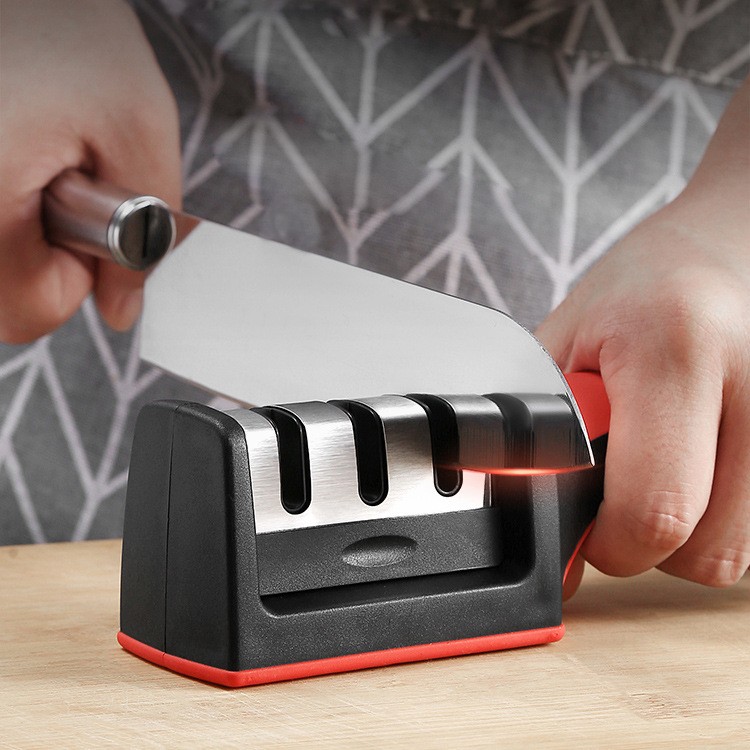 Manual Knife Sharpener 3 Stages Steel Ceramic Grinder