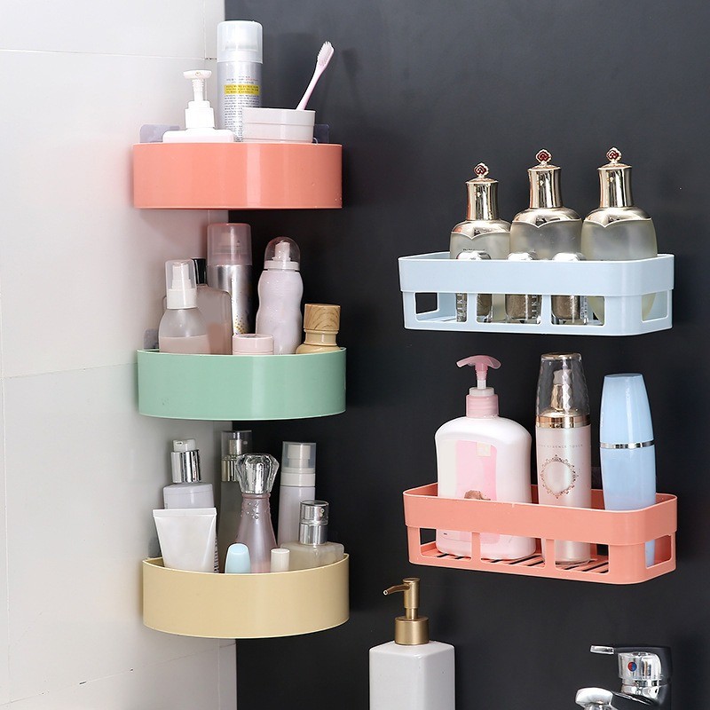 Bathroom Wall Shelf Corner Organizer Shower Shampoo Holder Storage Rack