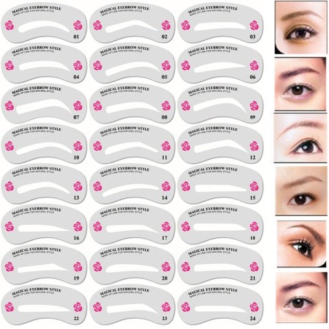 24 Styles Eyebrow Shaping Stencils Shaper Set Eyebrow Template