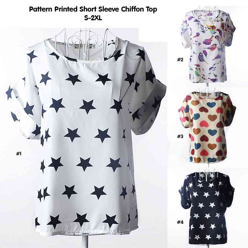 Chiffon women blouses tribal print blouse Tops shirt style