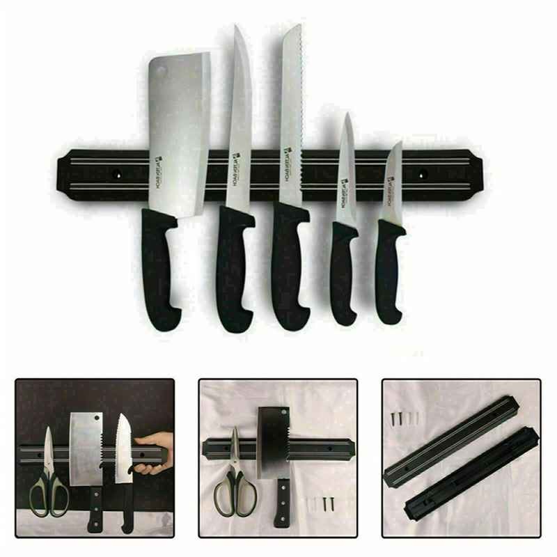 Magnetic Wall Mounted Knife Holder, Storage Rack for Kitchen Utensils