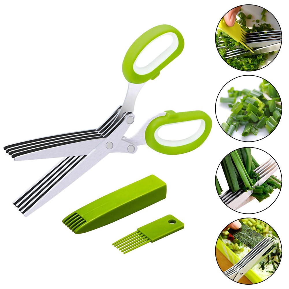 5-Layers Stainless Steel Kitchen Scissors Cutter Shredded Cutter Tool