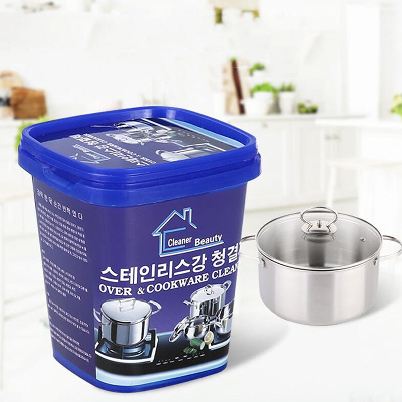 Stainless steel cookware cleaning paste cleaner washing pot bottom scale strong chemicals