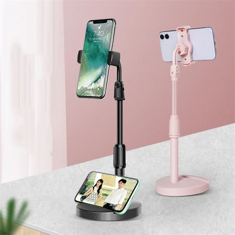 Liftable Mobile Dual Phone Holder Strong Bearing Capacity Desk Bracket Multi-function Video Chases Drama Artifact