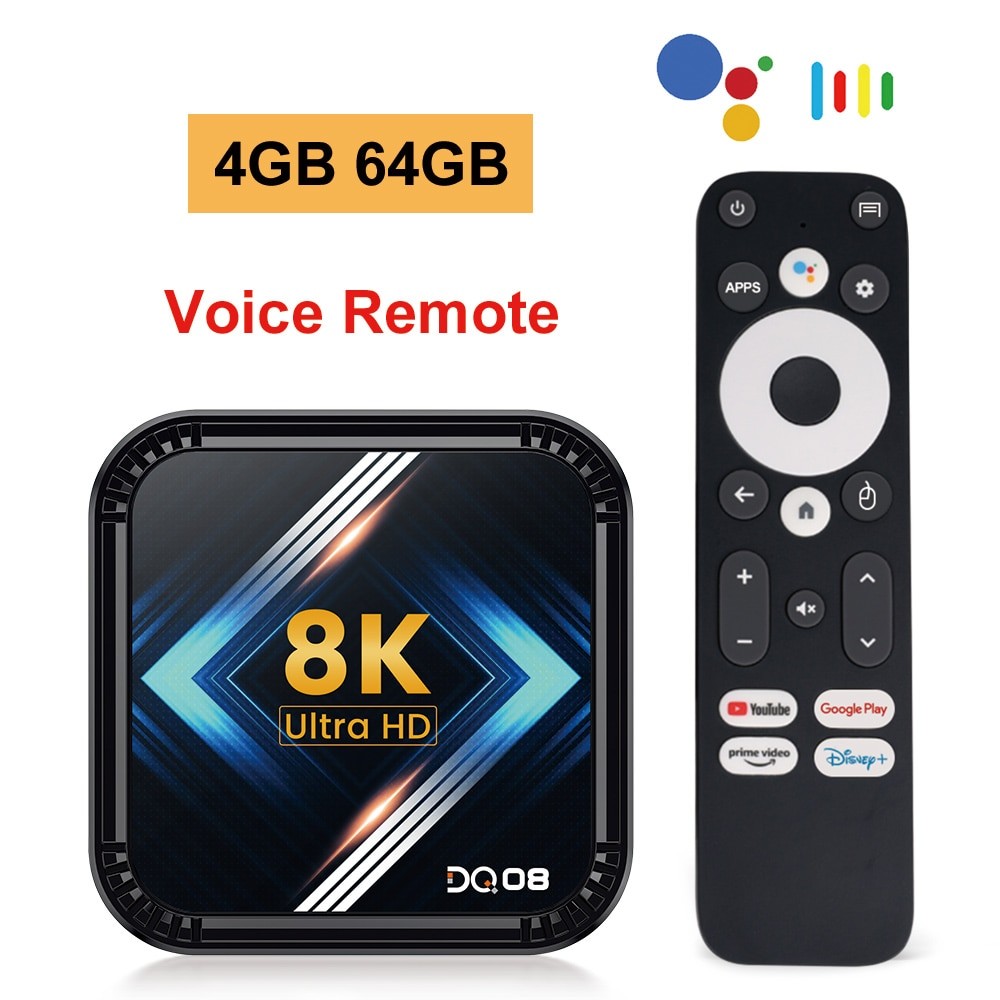 Smart TV Box DQ08 RK3528 Android 13 Quad Core Cortex A53 Supports 8K 4K Video HDR10 + Dual Wifi BT Google Voice 4G 64G