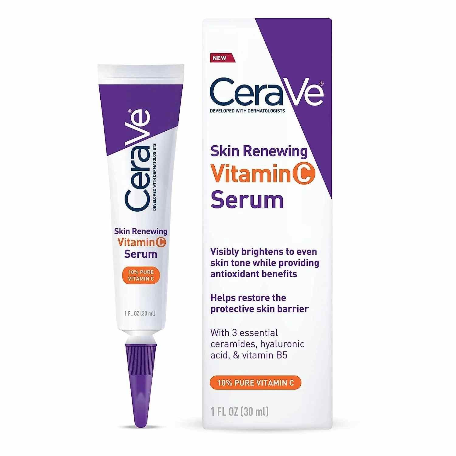 CeraVe Skin Moisturizing Vitamin C Serum With Hyaluronic Acid Whitening Brighten Tone Repair Skin Renewing Essence