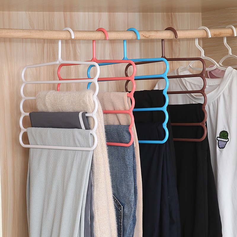 MultiFunctional 5 Layers Pants Storage Rack Hanger Space Saver Wardrobe Closet Organizer