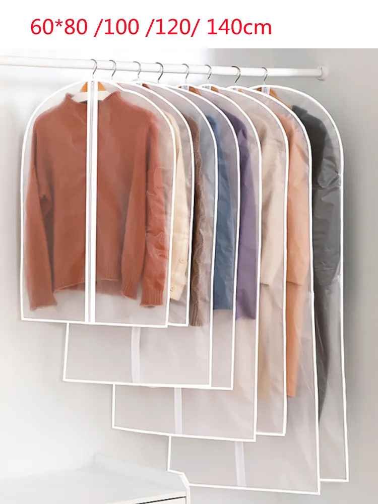 Clothes dust cover transparent thickened washable dust bag cover Coat Suit cover hanging clothes bag