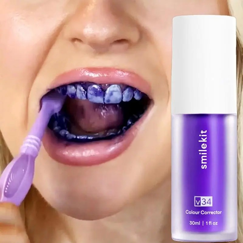 V34 SmileKit Purple Toothpaste Removes Tartar Clean  Fresh Breath Teeth Whitening 34ML