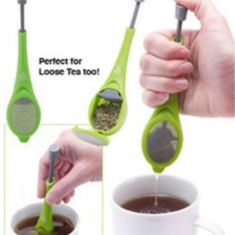 Tea Infuser Strainer Plastic Built-in Plunger Intense Flavor Tea Bags Measure Swirl Steep for Spice Herb Tea