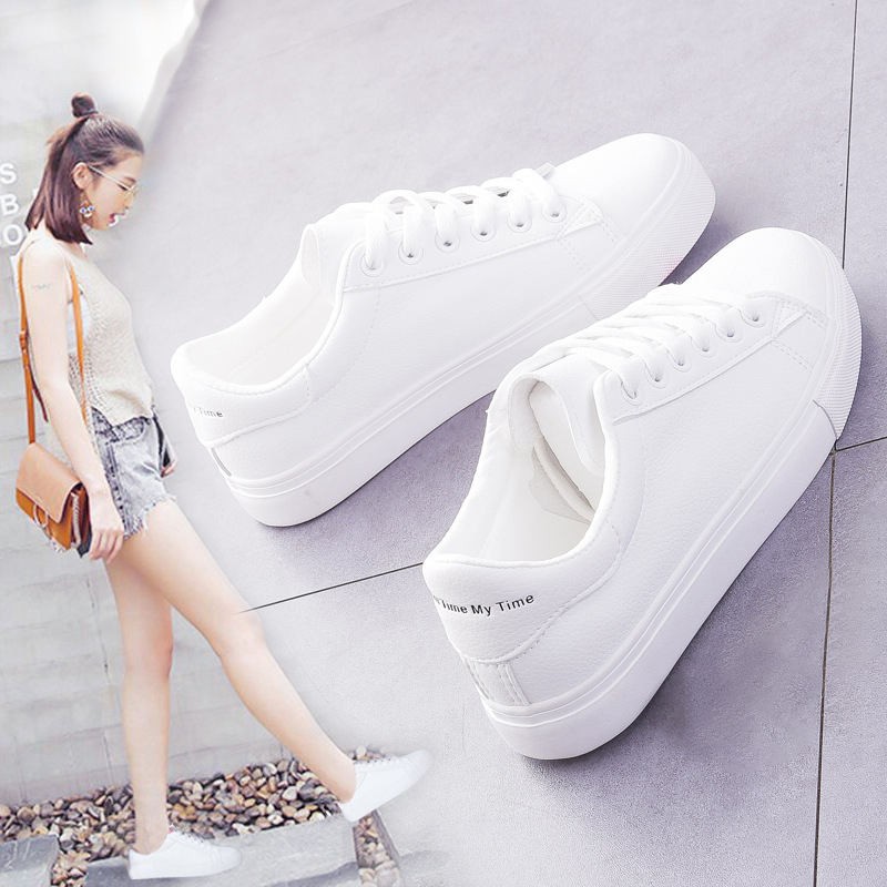 Fashion Shoes Women's Vulcanize Shoes Spring New Casual Classic Solid Color PU Leather Shoes Casual White Shoes Sneakers