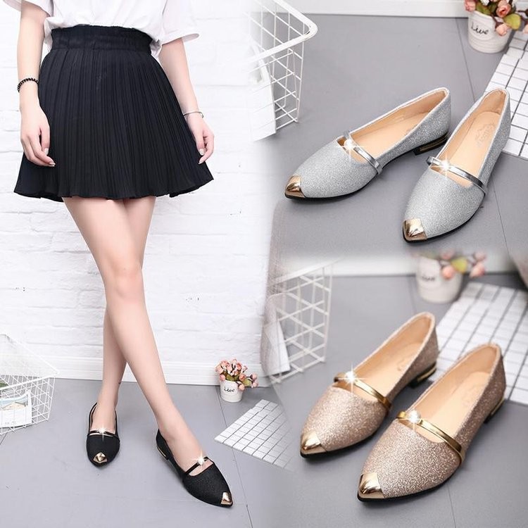 Luxury Classic Low Heels Women Pumps Elegant Pearl Slip-on Shoes Office Ladies Fashion Casual Pumps