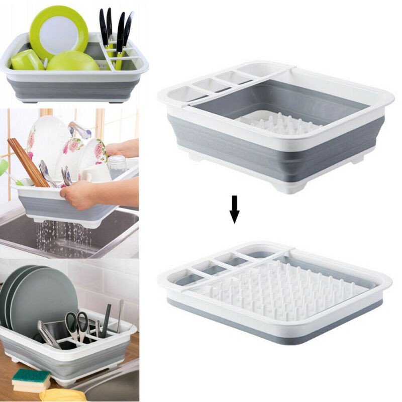 Foldable Dish Rack Storage Holder Drainer Bowl Tableware Portable Drying Rack Shelf Dinnerware Organizer