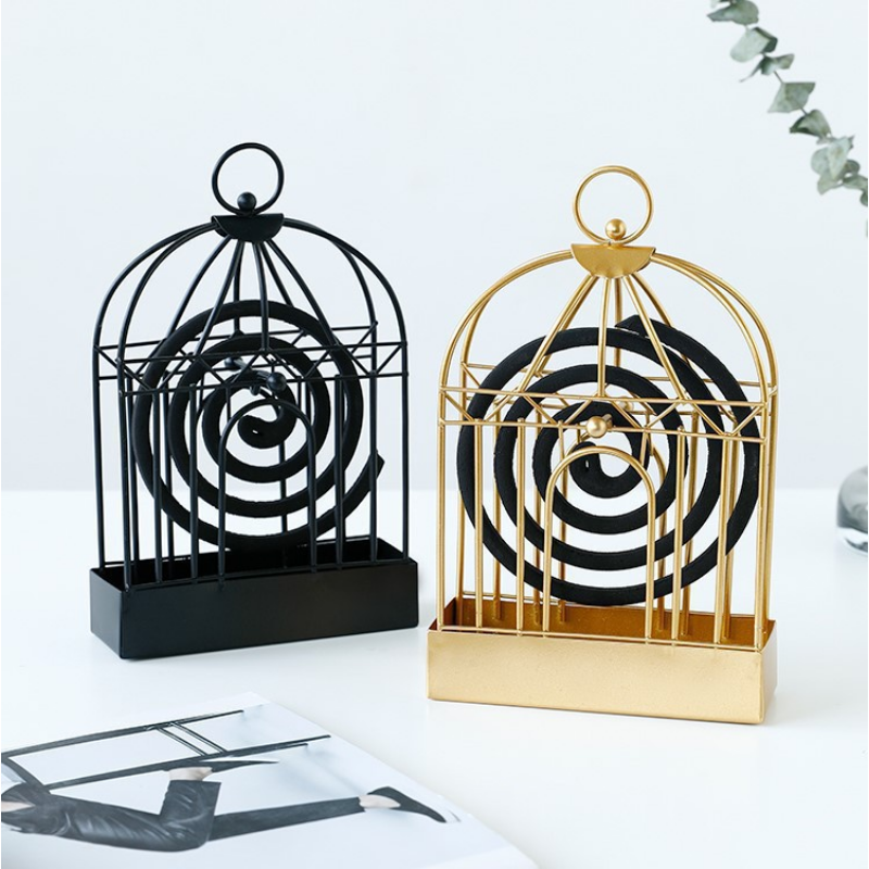 Birdcage Mosquito Coil Holder Summer Days Iron Mosquito Repellent Incense Rack Plate Home Decoration