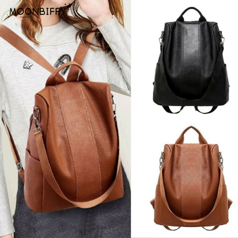 Backpack Anti-theft Vintage Leather Backpack Women Shoulder Bag Ladies School Bags